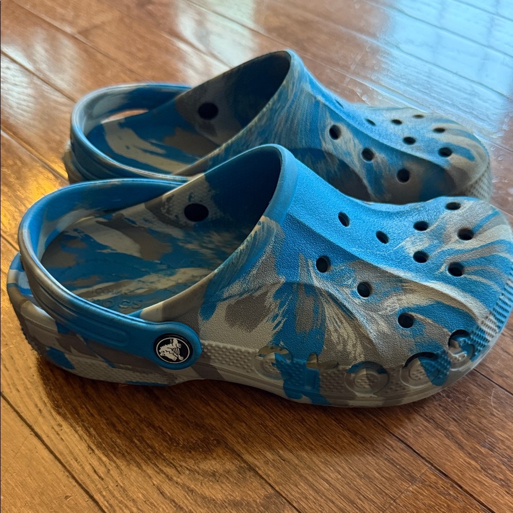 CROCS Kids Blue and Gray Water Shoes